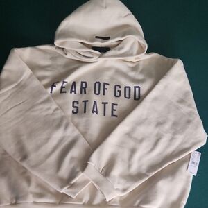 Fear of God State Hoodie in Cream and Black